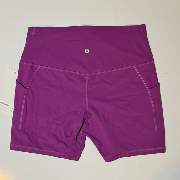 Lululemon Align High Rise Shorts 6" with Pockets NEW WITH TAGS (L, Vivid Plum) - Picture 5 of 7